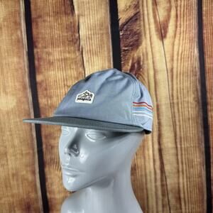 Patagonia Hat Cap Snap Back Gray Blue Orange Striped Patch Mens Outdoor Hiking